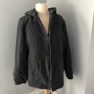 JCrew Zip up wool jacket with hood
